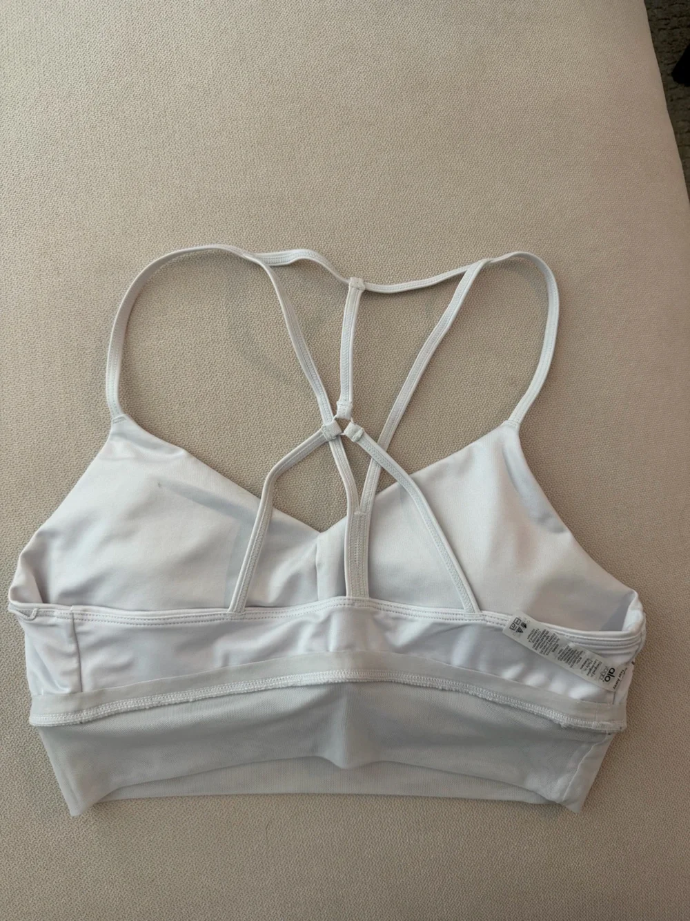 ALO Yoga White Strappy Sports Bralette